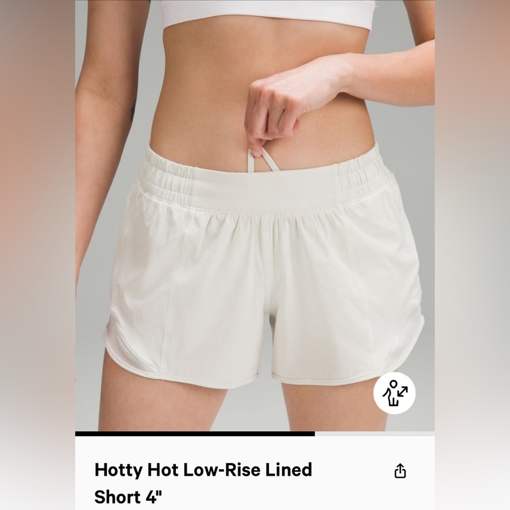 Hotty Hot Low Rose Lined Short 4” Color: Bone